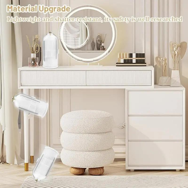 Makeup Brush Holder Organizer with Lid -360Orotating Clear Dustproof Storage Box for Vanitybathroom Countertop in White House Organizer Makeup Brush Holder Organizer,Tiktokshopfalldealsforyou Toothbrush Protector