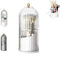 Makeup Brush Holder Organizer with Lid -360Orotating Clear Dustproof Storage Box for Vanitybathroom Countertop in White House Organizer Makeup Brush Holder Organizer,Tiktokshopfalldealsforyou Toothbrush Protector